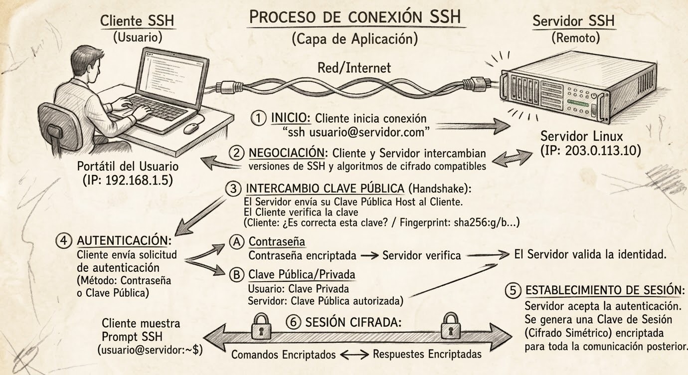 Pasos de conexión SSH